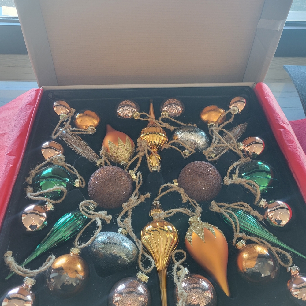 King Of Christmas Festive Ornament Collection - Gold, Green, and Brown
